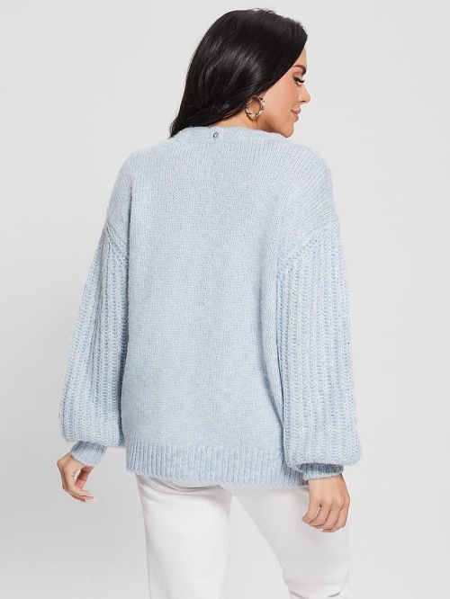 Guess Eco Hiro Knit Cardigan Sweater Albastri | GUESS-SN27785