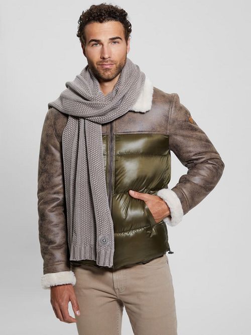 Guess Eco Hunter Ribbed Scarf Maro | GUESS-SN31850