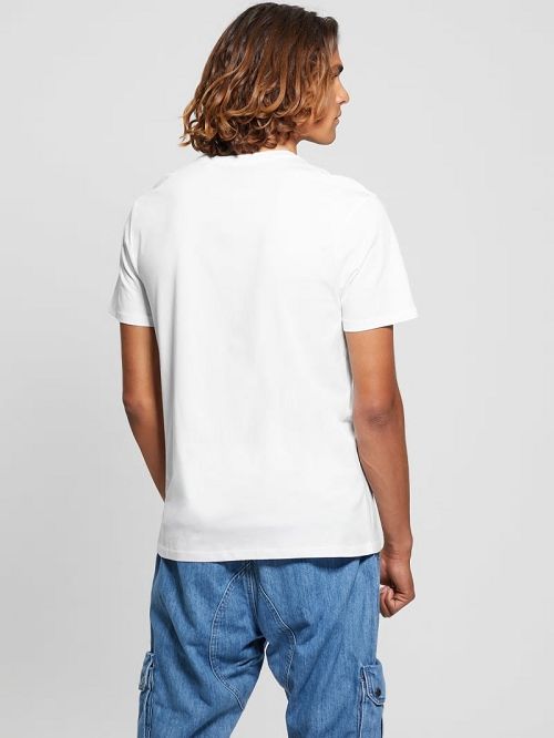 Guess Eco Iridescent Signature Tee Albi | GUESS-SN30594
