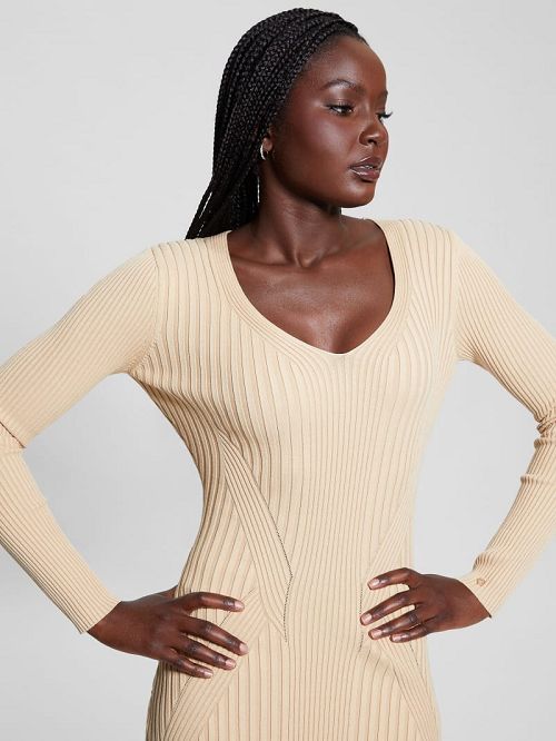 Guess Eco Isabella Sweater Dress Bej | GUESS-SN27029