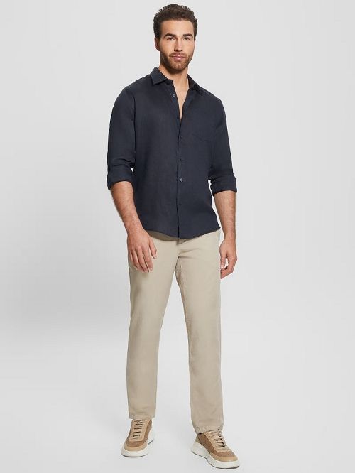 Guess Eco Island Linen Shirt Albastri | GUESS-SN31123