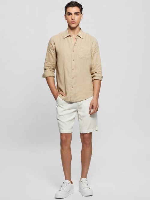 Guess Eco Island Linen Shirt Bej | GUESS-SN31286