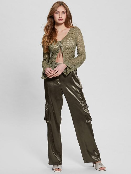Guess Eco Jamie Satin Cargo Pants Maro | GUESS-SN28195