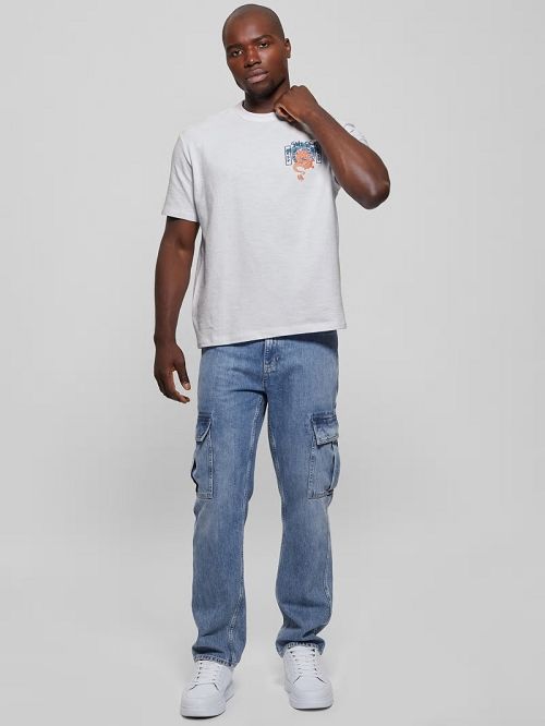 Guess Eco Japanese Dragon Crewneck Tee Albi | GUESS-SN30667