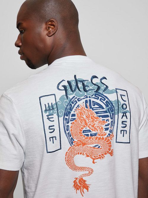Guess Eco Japanese Dragon Crewneck Tee Albi | GUESS-SN30667