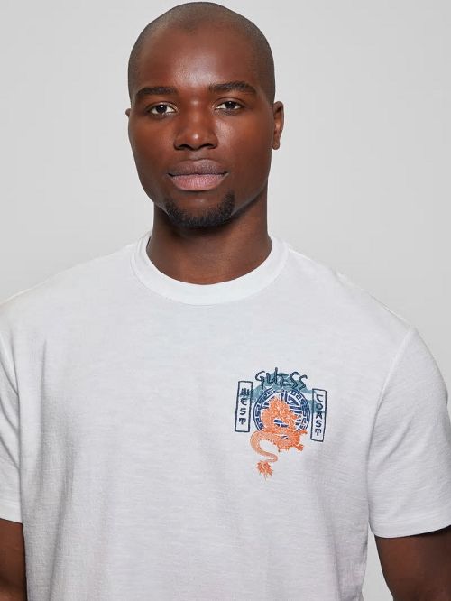 Guess Eco Japanese Dragon Crewneck Tee Albi | GUESS-SN30667