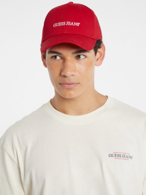 Guess Eco Jeans Logo Baseball Cap Rosii | GUESS-SN31925