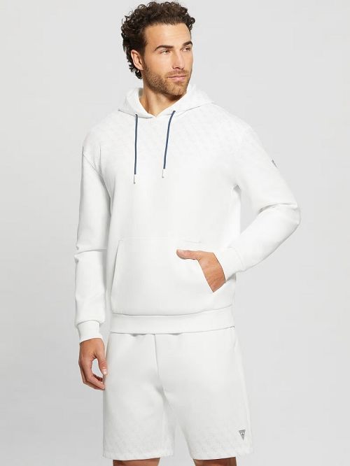 Guess Eco Jessen Scuba Hoodie Albi | GUESS-SN31539