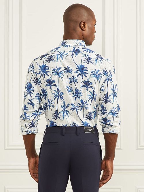 Guess Eco Joe Linen Shirt Albastri | GUESS-SN31140