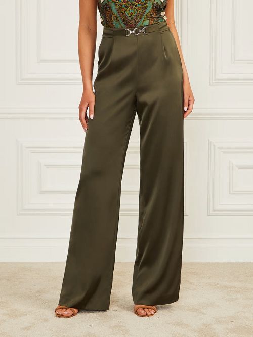 Guess Eco Josette Satin Pant Verzi | GUESS-SN28282