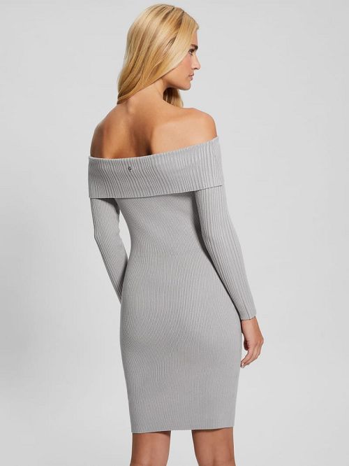 Guess Eco Julia Off-the-Shoulder Dress Gri | GUESS-SN27037