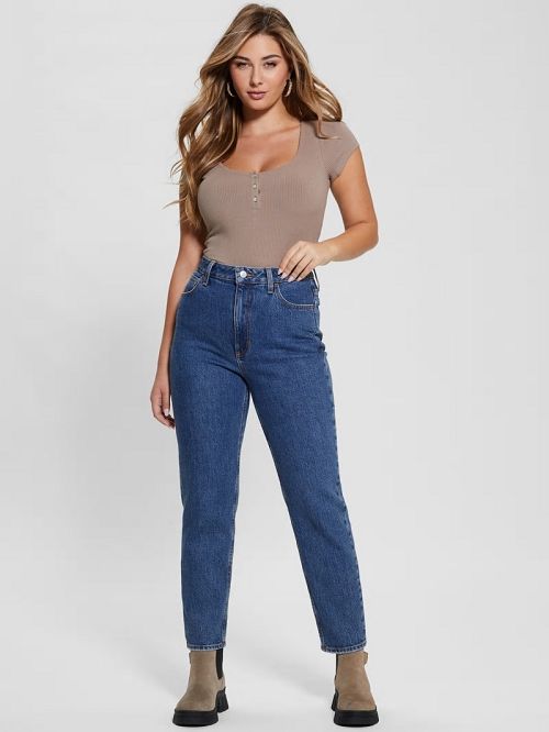Guess Eco Karlee Henley Tee Bej | GUESS-SN27165