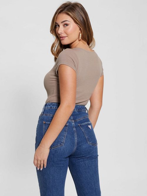Guess Eco Karlee Henley Tee Bej | GUESS-SN27165