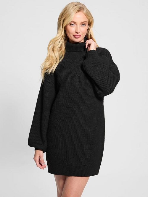 Guess Eco Katie Turtleneck Sweater Dress Negrii | GUESS-SN26813
