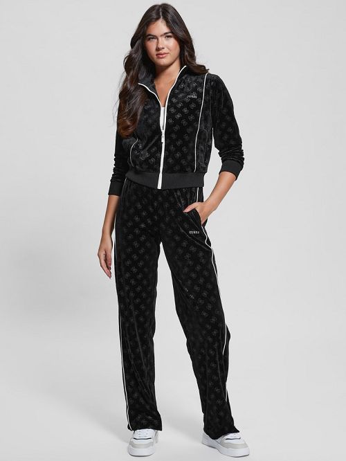 Guess Eco Krissy Velvet Active Pants Negrii | GUESS-SN28279