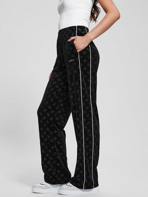 Guess Eco Krissy Velvet Active Pants Negrii | GUESS-SN28467