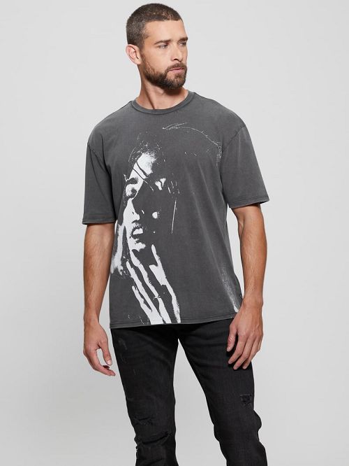 Guess Eco Late Nights Crewneck Tee Gri | GUESS-SN30705