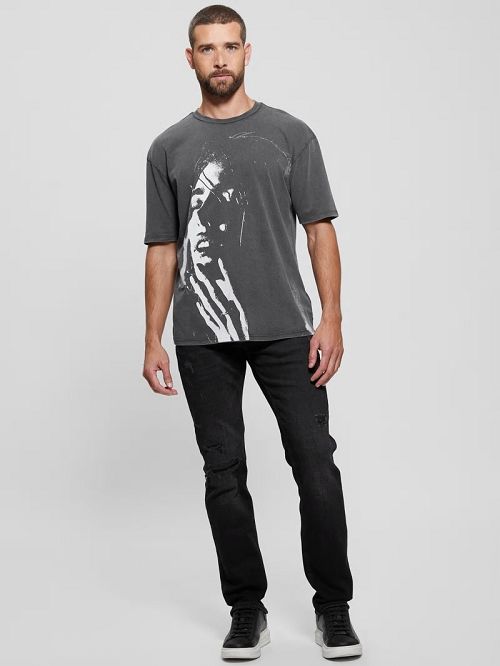 Guess Eco Late Nights Crewneck Tee Gri | GUESS-SN30705
