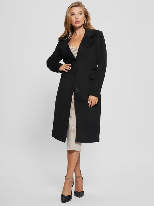 Guess Eco Laurence Faux-Fur Midi Coat Negrii | GUESS-SN27997