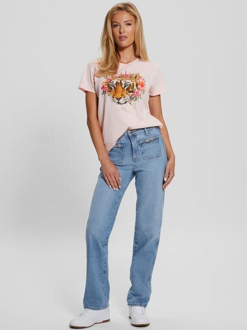 Guess Eco Le Tigre Easy Tee Roz | GUESS-SN27223