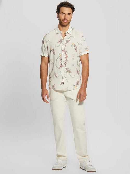 Guess Eco Leaves Shirt Bej | GUESS-SN31190