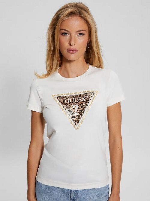 Guess Eco Leo Signature Triangle Tee Albi | GUESS-SN27158
