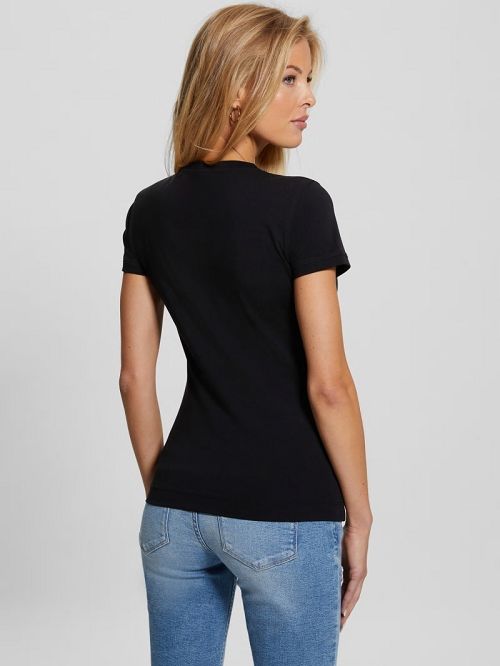 Guess Eco Leo Signature Triangle Tee Negrii | GUESS-SN27222