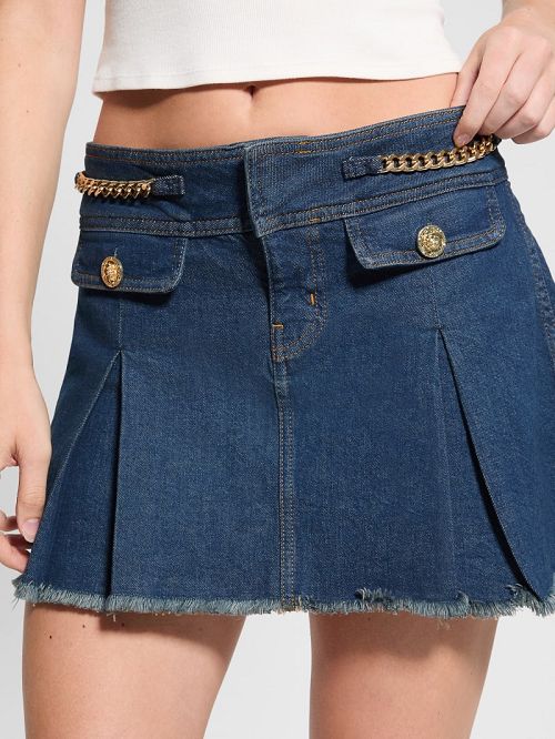 Guess Eco Lily Chain Skirt Albastri | GUESS-SN28161