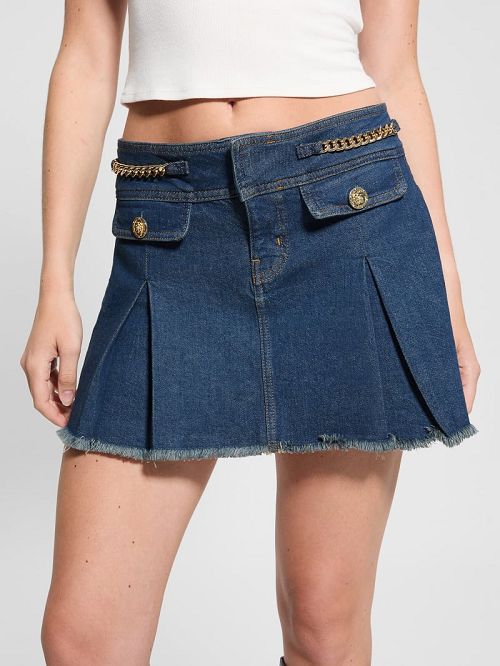 Guess Eco Lily Chain Skirt Albastri | GUESS-SN28161