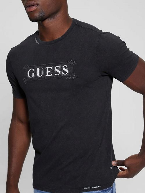 Guess Eco Logo Applique Tee Negrii | GUESS-SN30664