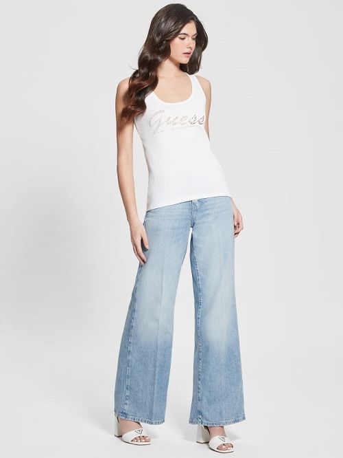 Guess Eco Logo Tank Top Albi | GUESS-SN27063
