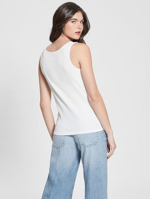 Guess Eco Logo Tank Top Albi | GUESS-SN27063