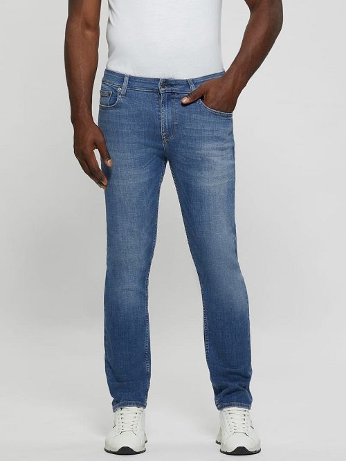 Guess Eco Low-Rise Slim Straight Jeans Albastri | GUESS-SN30367