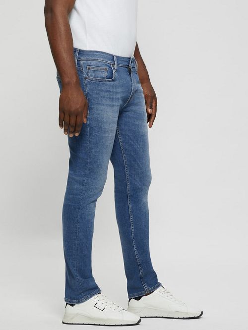 Guess Eco Low-Rise Slim Straight Jeans Albastri | GUESS-SN30367