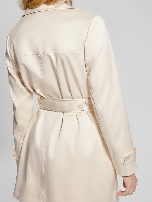 Guess Eco Luana Short Trench Coat Albi | GUESS-SN27891