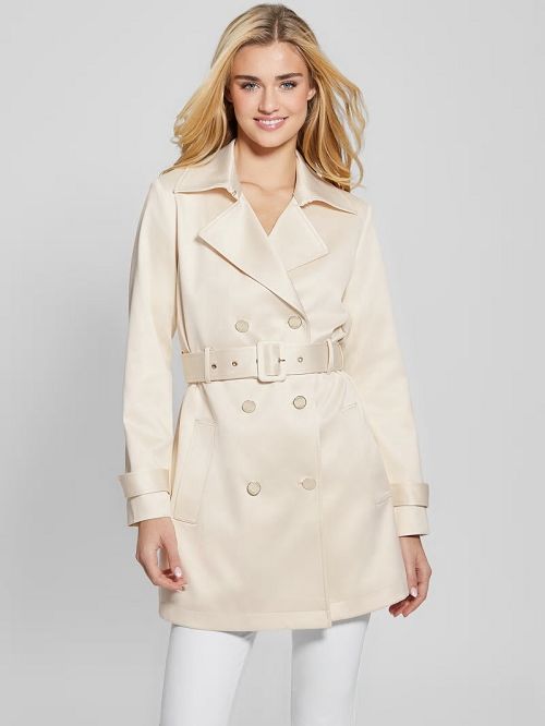 Guess Eco Luana Short Trench Coat Albi | GUESS-SN27891