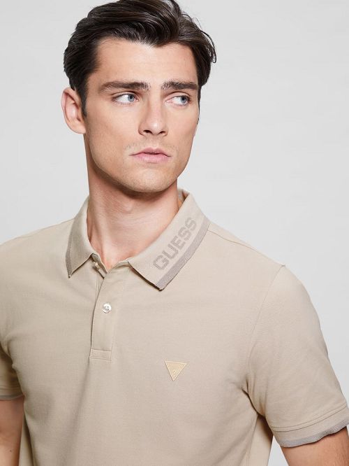 Guess Eco Lyle Logo Polo Bej | GUESS-SN31221