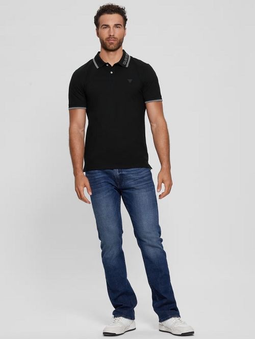 Guess Eco Lyle Logo Polo Negrii | GUESS-SN31245