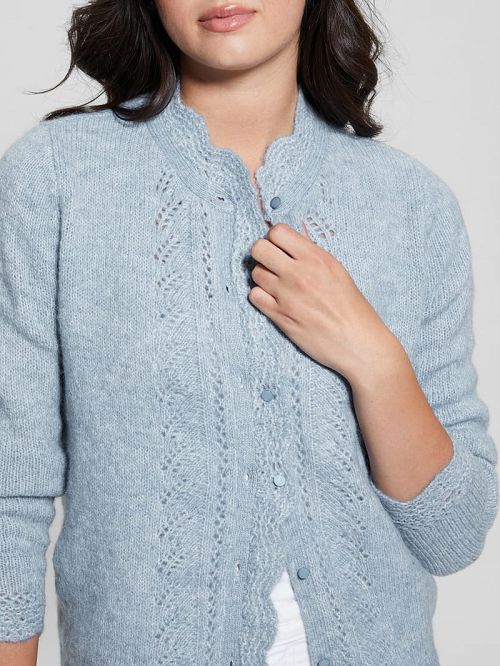 Guess Eco Macie Crochet Cardigan Albastri | GUESS-SN27705
