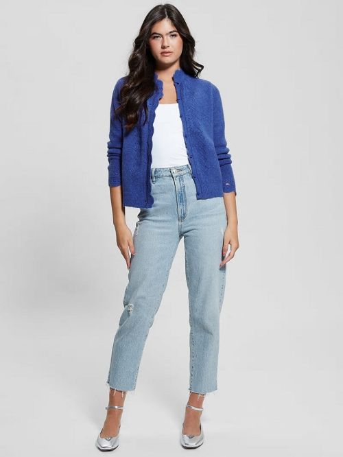 Guess Eco Macie Crochet Cardigan Albastri | GUESS-SN27760