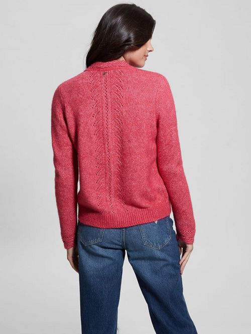 Guess Eco Macie Crochet Cardigan Roz | GUESS-SN27679