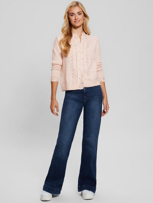 Guess Eco Macie Crochet Cardigan Roz | GUESS-SN27684