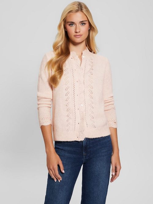 Guess Eco Macie Crochet Cardigan Roz | GUESS-SN27684