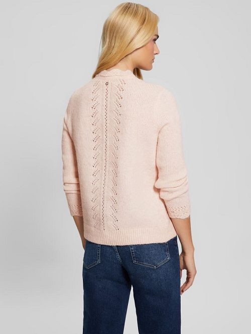 Guess Eco Macie Crochet Cardigan Roz | GUESS-SN27684