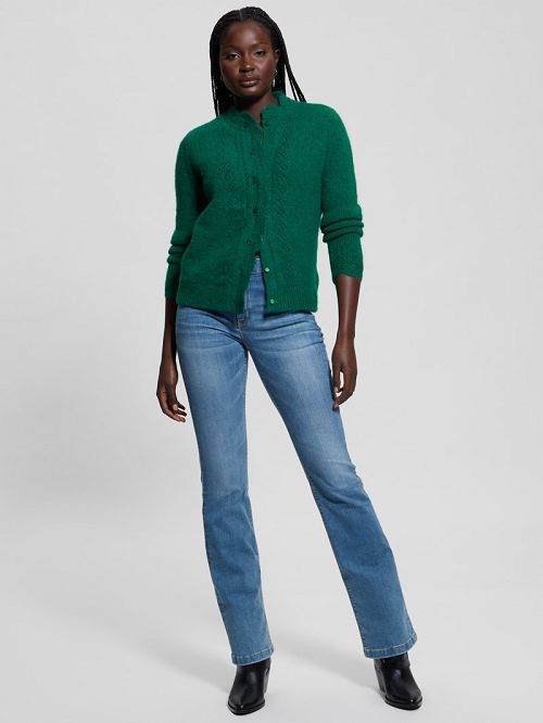 Guess Eco Macie Crochet Cardigan Verzi | GUESS-SN27704