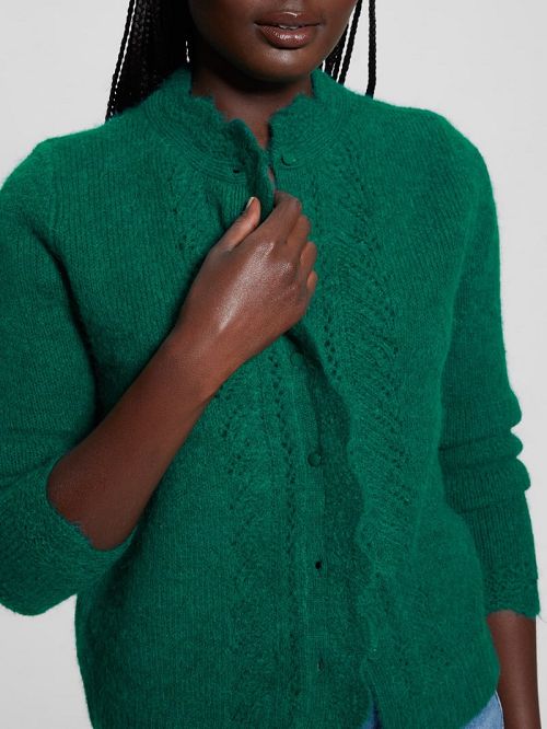 Guess Eco Macie Crochet Cardigan Verzi | GUESS-SN27704
