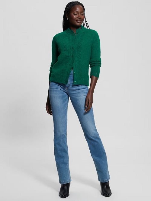Guess Eco Macie Crochet Cardigan Verzi | GUESS-SN27704