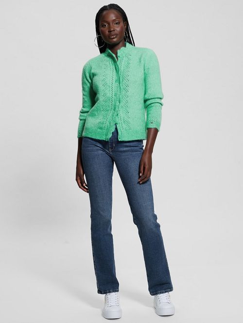 Guess Eco Macie Crochet Cardigan Verzi | GUESS-SN27472