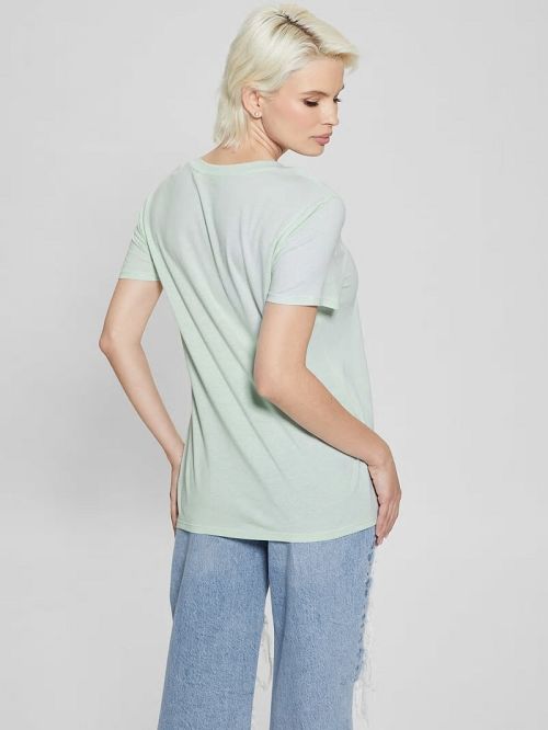 Guess Eco Mansion Easy Logo Tee Albastri | GUESS-SN27114