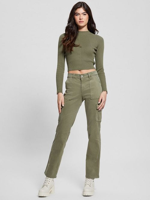 Guess Eco Marie Open-Back Sweater Top Verzi | GUESS-SN27735